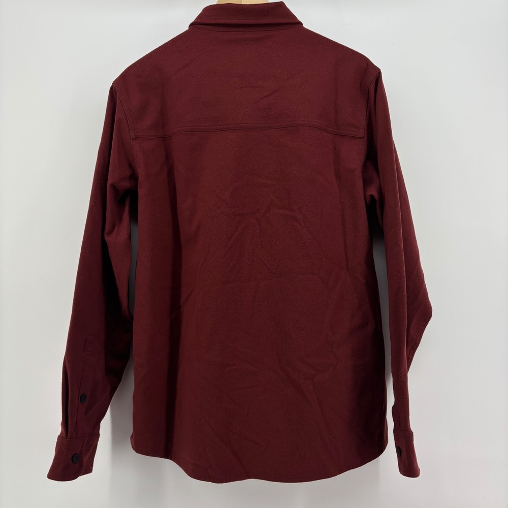 Sitka Men Button Down Shirt Large Maroon Long Sleeve Flannel Heavyweight Outdoor - Picture 9 of 9